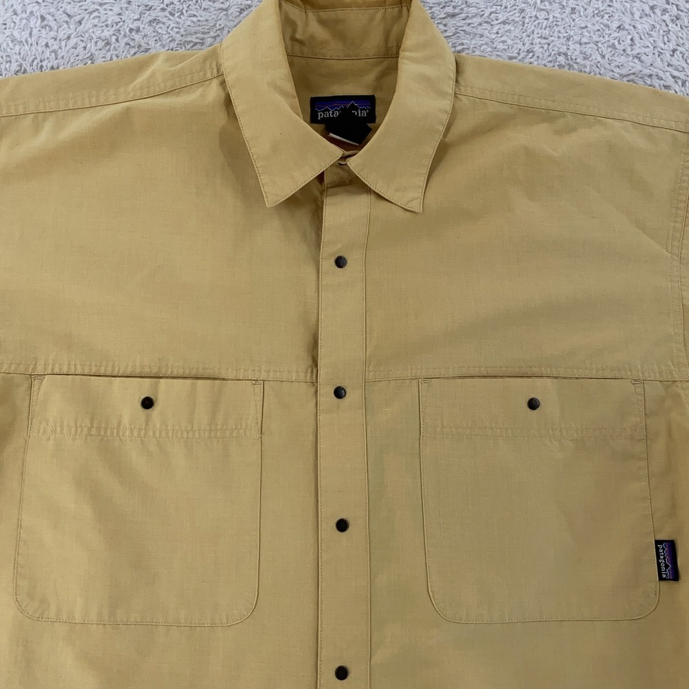 Patagonia Shirt Mens Small Short Sleeve Snap Button Utility Pockets Outdoor‎